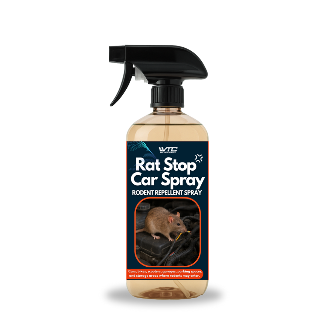 WTC Rat Stop Car Spray – 500ml Rodent Repellent for Cars, Bikes, Garages & Homes | Protects Wiring & Engine Bay | Up to 90 Days Protection