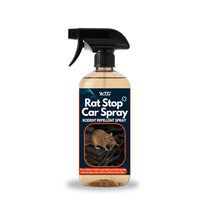WTC Rat Stop Car Spray – 500ml Rodent Repellent for Cars, Bikes, Garages & Homes | Protects Wiring & Engine Bay | Up to 90 Days Protection