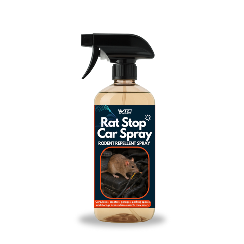 WTC Rat Stop Car Spray – 500ml Rodent Repellent for Cars, Bikes, Garages & Homes | Protects Wiring & Engine Bay | Up to 90 Days Protection