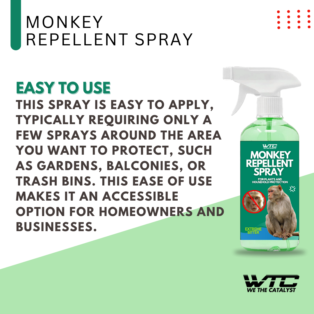 WTC Monkey Repellent Spray 500 ml | Keep Monkeys Stay Away from Gardens, Homes, Factories & Warehouses | Safe, Chemical-Free Solution