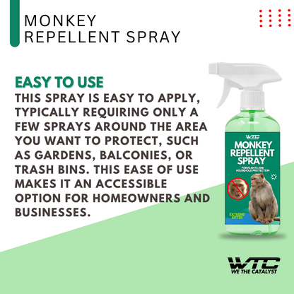 WTC Monkey Repellent Spray 500 ml | Keep Monkeys Stay Away from Gardens, Homes, Factories & Warehouses | Safe, Chemical-Free Solution