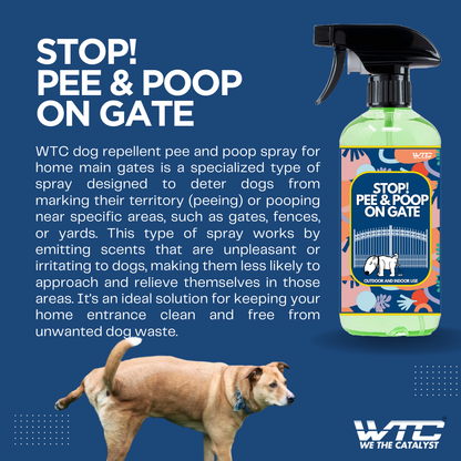 WTC Dog Repellent Pee & Poop Spray for Home's Main Gates, boundies or Yards. | Protect Your Home Entrance Clean and Free from Dog Waste (500 ML)