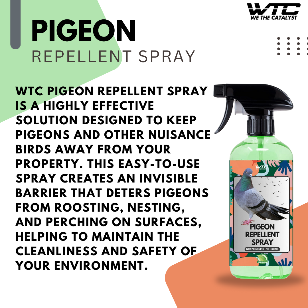WTC Pigeon & Bird Repellent Spray 500 ML for Home, Office | Non-Toxic Pigeon Repellent | Safe Bird Control Solution | Only Repels | Easy-to-Use Spray