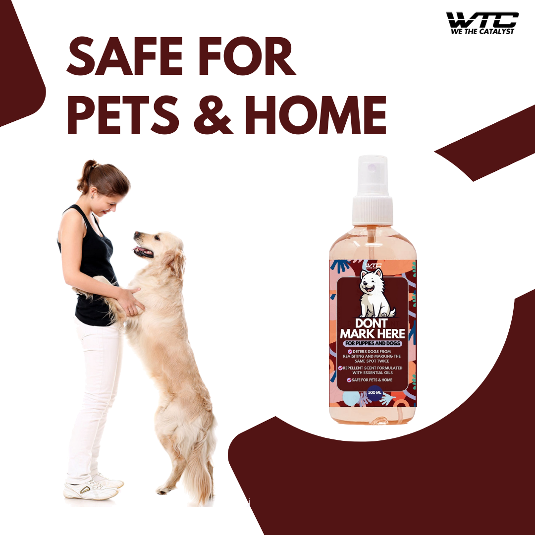WTC Don't Mark Here 500 ML - No Pee Repellent Spray for Dogs Indoor & Outdoor - Puppy Housebreaking Supplies - Anti Peeing for Dogs and Puppies - Made in India
