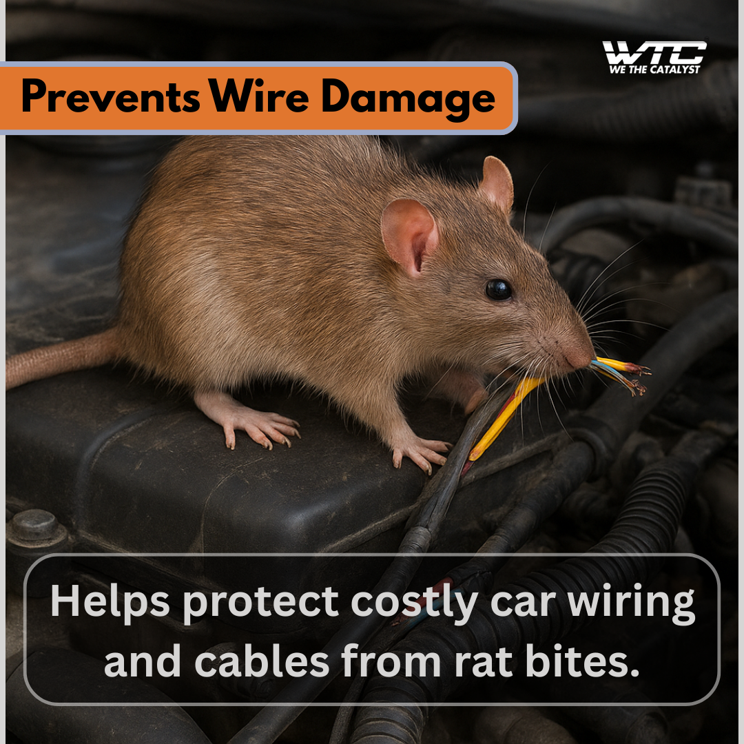 WTC Rat Stop Car Spray – 500ml Rodent Repellent for Cars, Bikes, Garages & Homes | Protects Wiring & Engine Bay | Up to 90 Days Protection