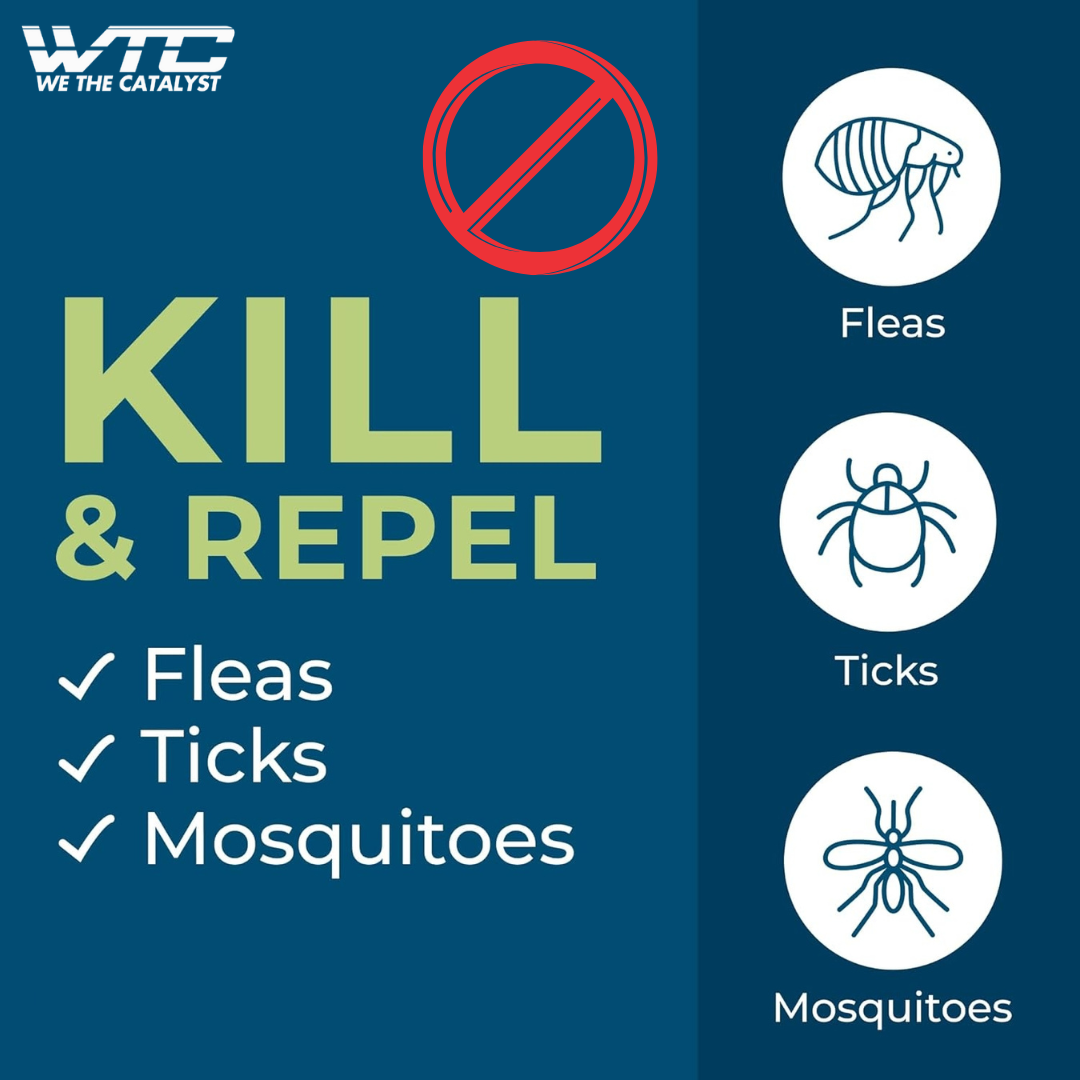 Flea, Tick & Mosquito Spray 500 ML for Dogs, Cats, and Home - Flea and Tick Killer, Control, Prevention, Treatment - with Natural Essential Oils - Pet and Family Safe - Peppermint