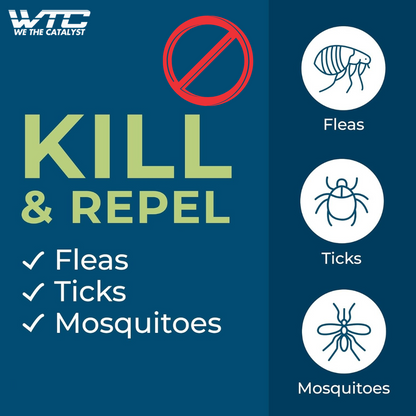 Flea, Tick & Mosquito Spray 500 ML for Dogs, Cats, and Home - Flea and Tick Killer, Control, Prevention, Treatment - with Natural Essential Oils - Pet and Family Safe - Peppermint