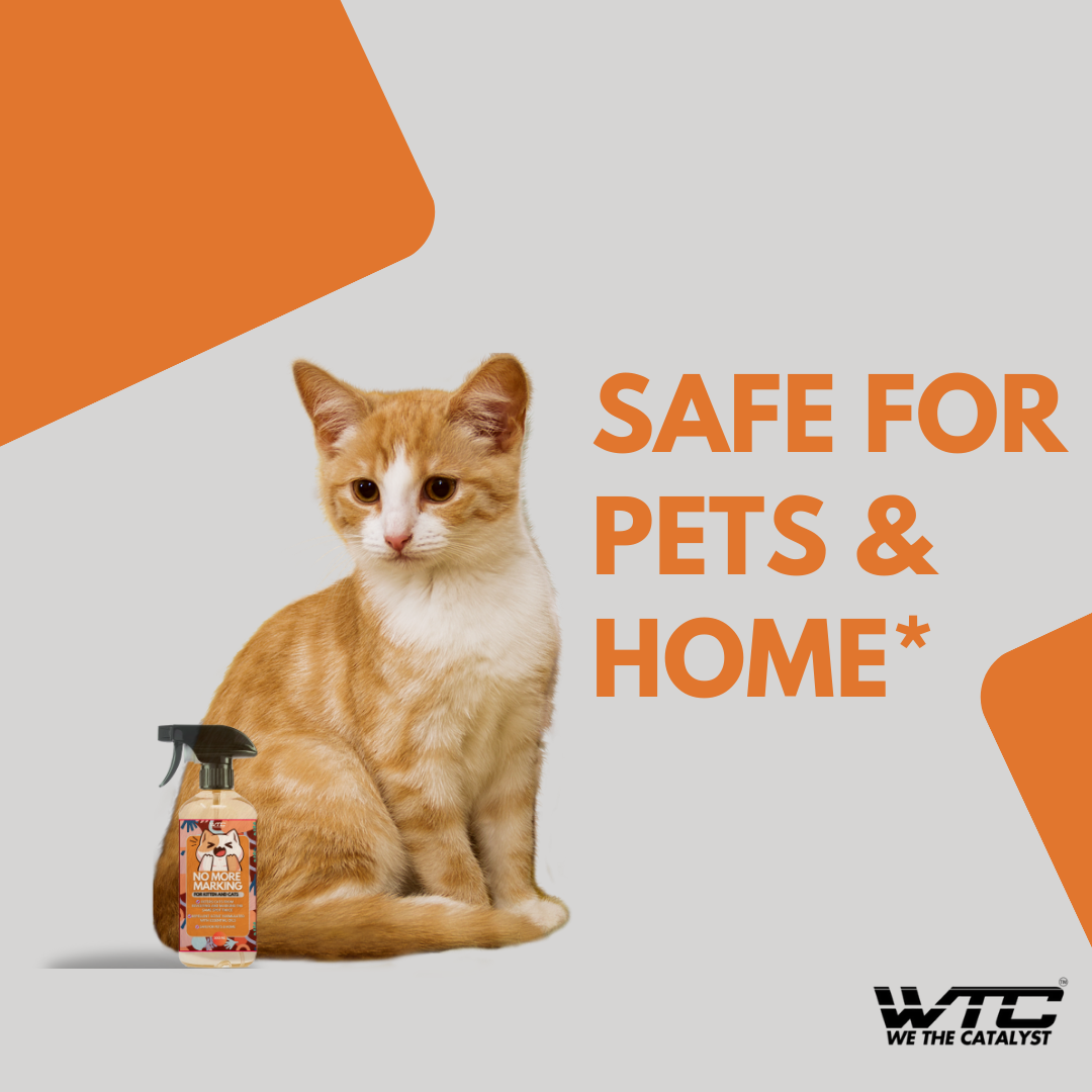 WTC No More Marking Cat Repellent Spray 500 ML, Essential Oil Based Repellent, Safe for Pets and Home