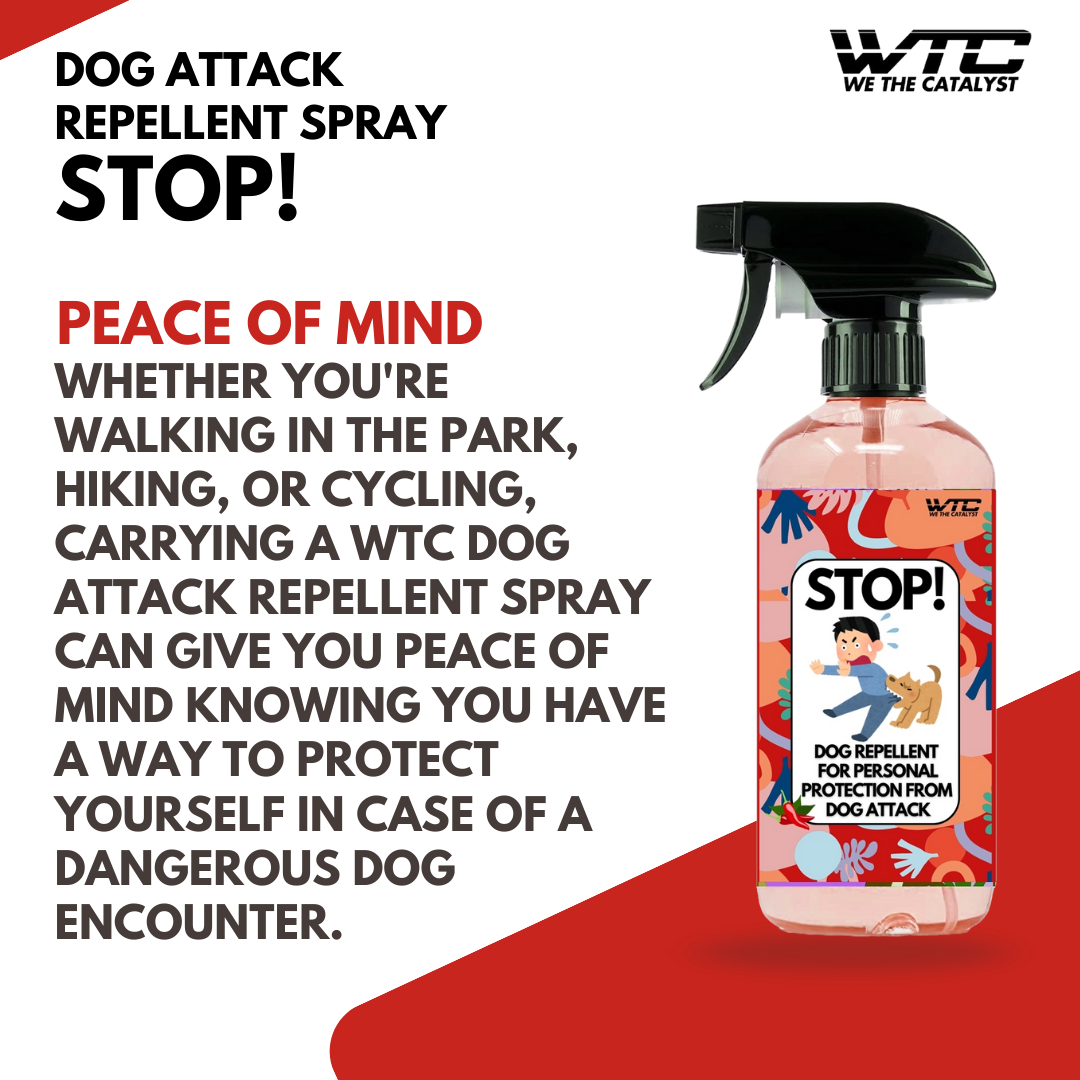 WTC Dog Stop Attack Repellent Spray, Personal Protection from Dog Attack, For Street Dogs & Cats (200 ML)