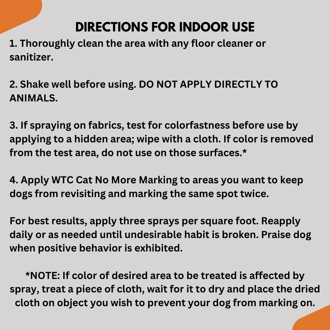 WTC No More Marking Cat Repellent Spray 500 ML, Essential Oil Based Repellent, Safe for Pets and Home