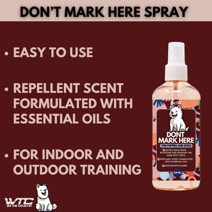 WTC Don't Mark Here 500 ML - No Pee Repellent Spray for Dogs Indoor & Outdoor - Puppy Housebreaking Supplies - Anti Peeing for Dogs and Puppies - Made in India