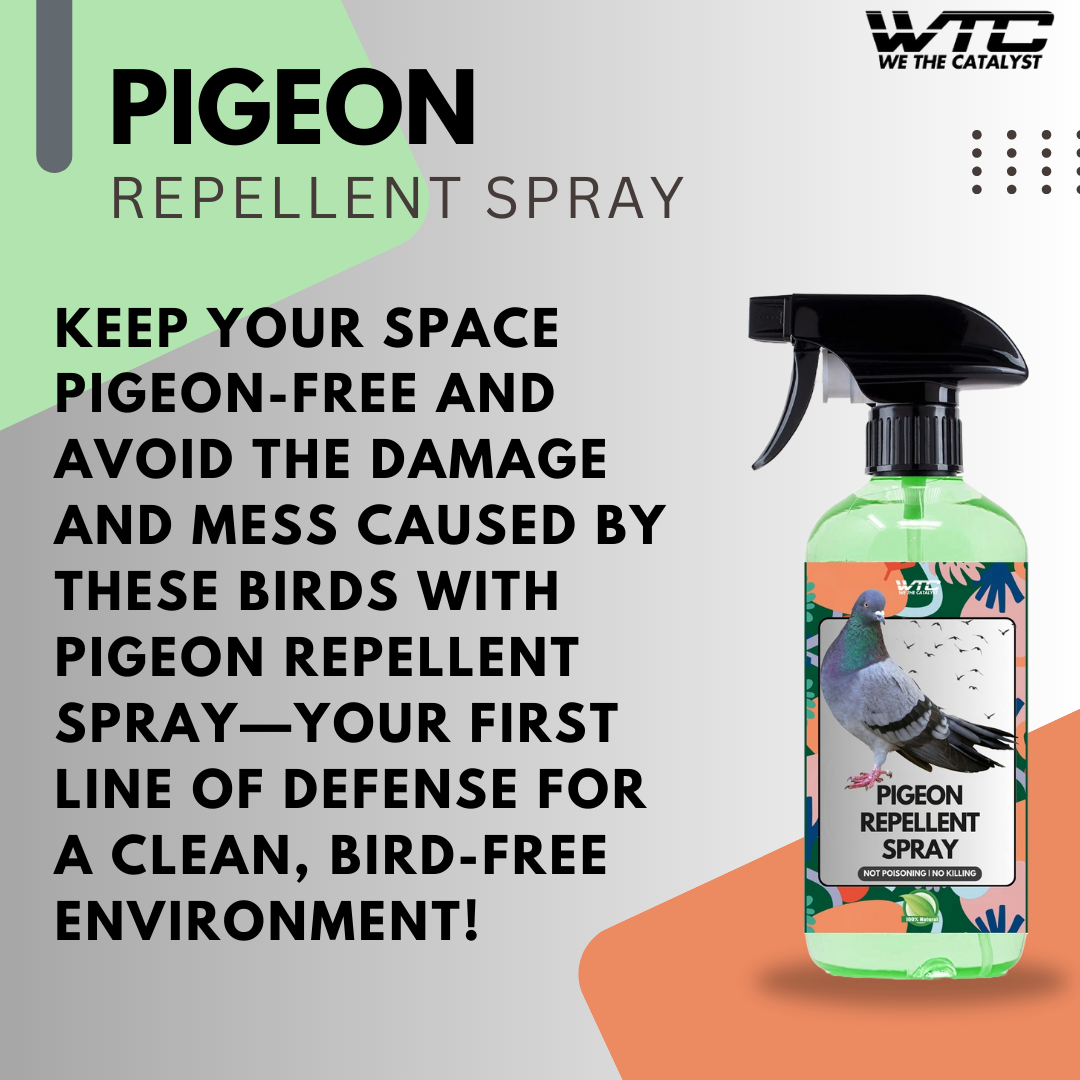 WTC Pigeon & Bird Repellent Spray 500 ML for Home, Office | Non-Toxic Pigeon Repellent | Safe Bird Control Solution | Only Repels | Easy-to-Use Spray