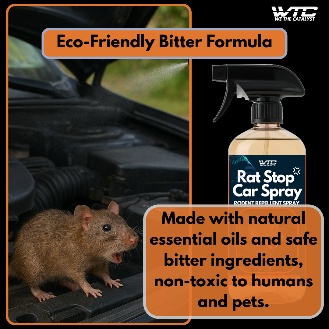 WTC Rat Stop Car Spray – 500ml Rodent Repellent for Cars, Bikes, Garages & Homes | Protects Wiring & Engine Bay | Up to 90 Days Protection