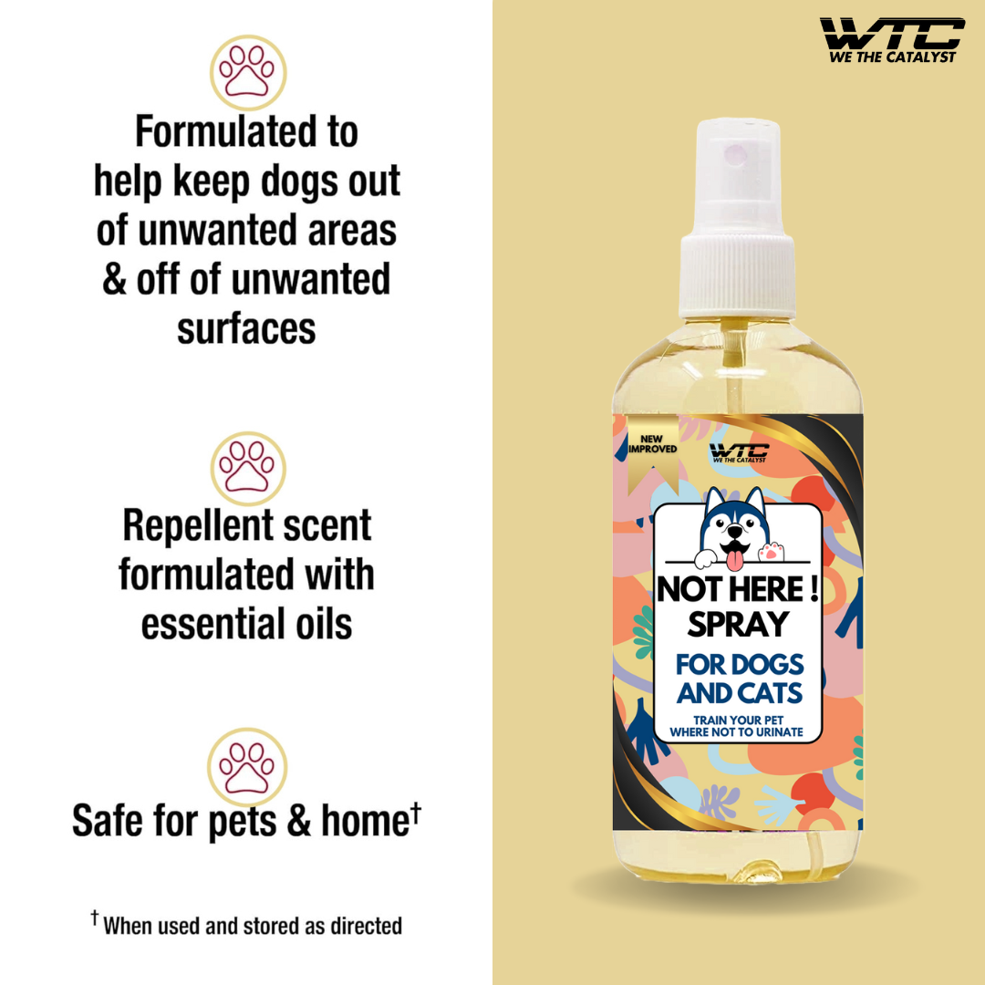 WTC Train Your Pet Not to Urinate 500 ML - Dog Pee Urine and Poo Trainer Natural Spray- Training Corrector- Indoor and Outdoor; Aid Puppies, Dogs - Natural Spray Safe Around Kids