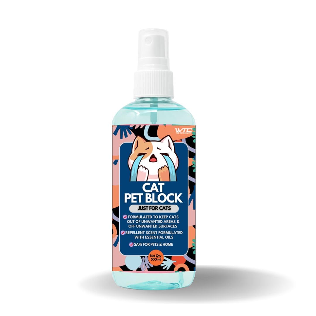 WTC Cat Pet Block Repellent Spray, 500ml – Indoor Training Aid to Prevent Scratching, Peeing & Marking