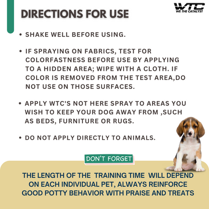 WTC Train Your Pet Not to Urinate 500 ML - Dog Pee Urine and Poo Trainer Natural Spray- Training Corrector- Indoor and Outdoor; Aid Puppies, Dogs - Natural Spray Safe Around Kids