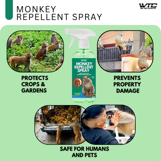 WTC Monkey Repellent Spray 500 ml | Keep Monkeys Stay Away from Gardens, Homes, Factories & Warehouses | Safe, Chemical-Free Solution