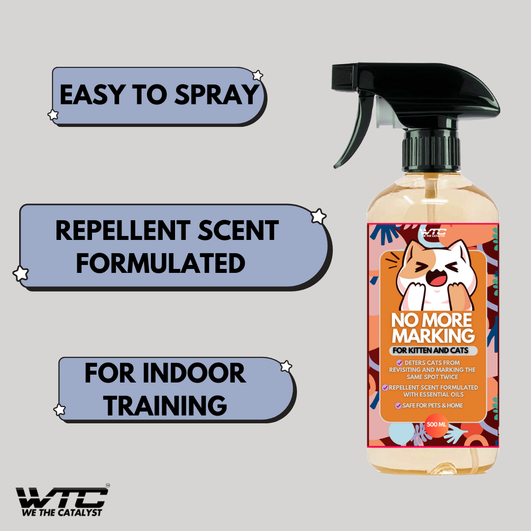 WTC No More Marking Cat Repellent Spray 500 ML, Essential Oil Based Repellent, Safe for Pets and Home