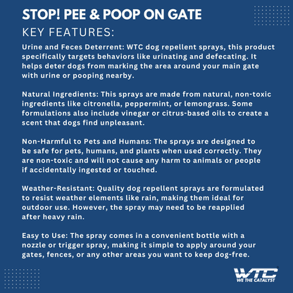 WTC Dog Repellent Pee & Poop Spray for Home's Main Gates, boundies or Yards. | Protect Your Home Entrance Clean and Free from Dog Waste (500 ML)