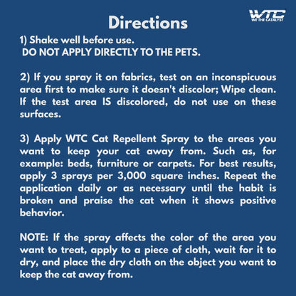 WTC Cat Pet Block Repellent Spray, 500ml – Indoor Training Aid to Prevent Scratching, Peeing & Marking