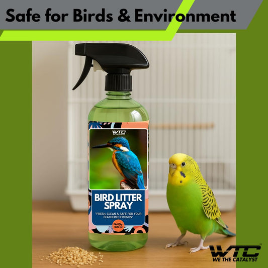 WTG Bird Litter Spray, Cage and Surroundings Cleaner, Odour Control, 500 ml