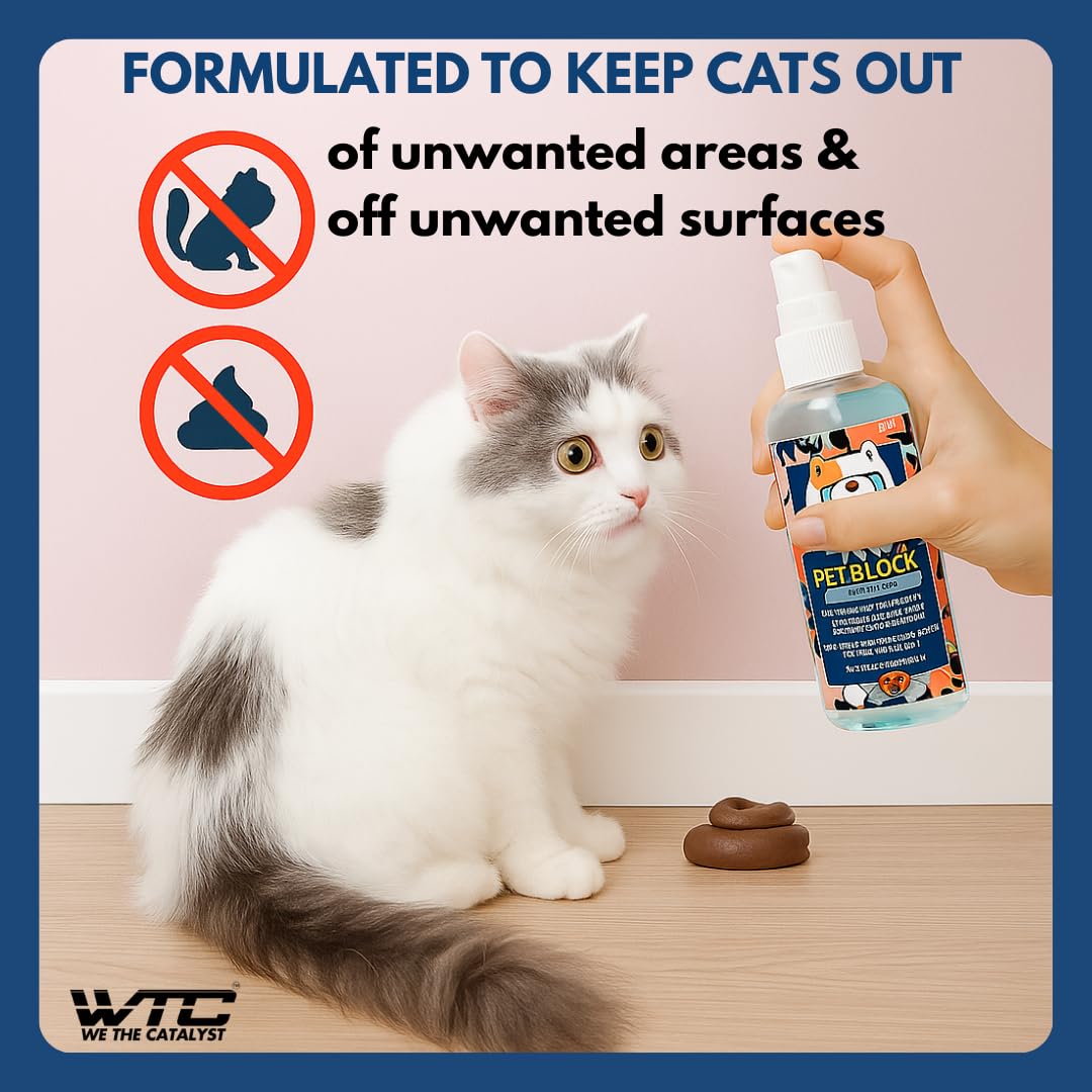 WTC Cat Pet Block Repellent Spray, 500ml – Indoor Training Aid to Prevent Scratching, Peeing & Marking