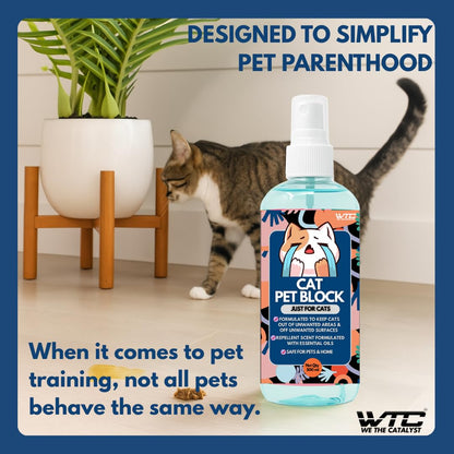 WTC Cat Pet Block Repellent Spray, 500ml – Indoor Training Aid to Prevent Scratching, Peeing & Marking