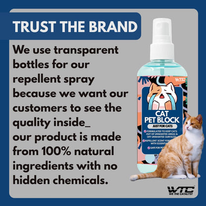 WTC Cat Pet Block Repellent Spray, 500ml – Indoor Training Aid to Prevent Scratching, Peeing & Marking