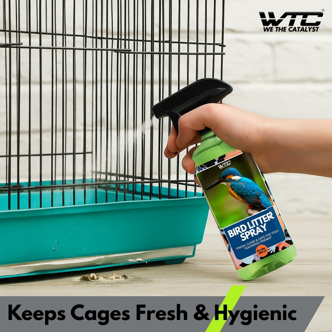 WTG Bird Litter Spray, Cage and Surroundings Cleaner, Odour Control, 500 ml