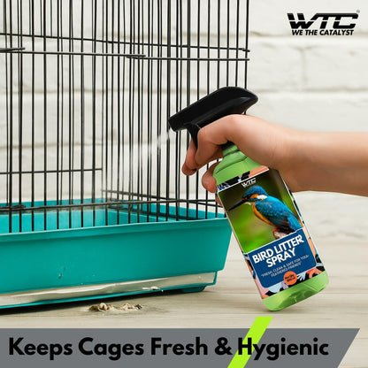 WTG Bird Litter Spray, Cage and Surroundings Cleaner, Odour Control, 500 ml