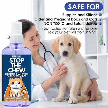 WTC Stop The Chew 500 ML Spray for Indoor and Outdoor Use, Cat Repellent Spray for Furniture, No Scratch Spray for Cats, Anti-Scratch Cat Training Spray