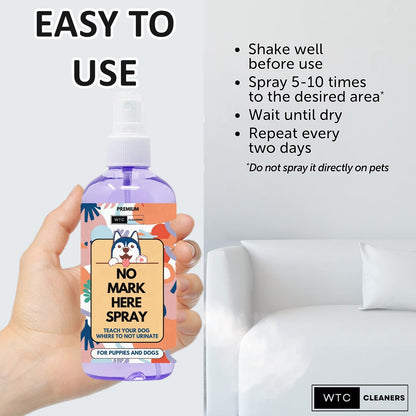 WTC No More Marking Spray 500 ml | Trains Your Pet Where Not to Urinate | Training Pee Corrector for Puppies & Dogs (500 ml)