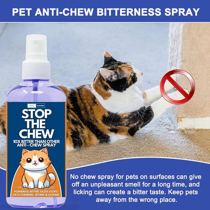WTC Stop The Chew 500 ML Spray for Indoor and Outdoor Use, Cat Repellent Spray for Furniture, No Scratch Spray for Cats, Anti-Scratch Cat Training Spray