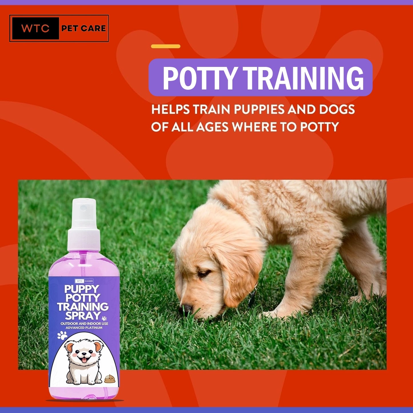 WTC Puppy Potty Training Spray 500 ML | Attractive Scent Helps Train Puppies & Dogs Where to Potty | Formulated for Indoor & Outdoor Use