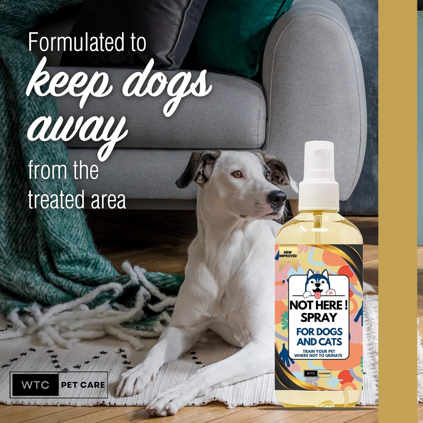 WTC Train Your Pet Not to Urinate 500 ML - Dog Pee Urine and Poo Trainer Natural Spray- Training Corrector- Indoor and Outdoor; Aid Puppies, Dogs - Natural Spray Safe Around Kids