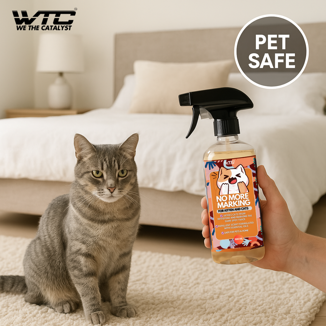 WTC No More Marking Cat Repellent Spray 500 ML, Essential Oil Based Repellent, Safe for Pets and Home