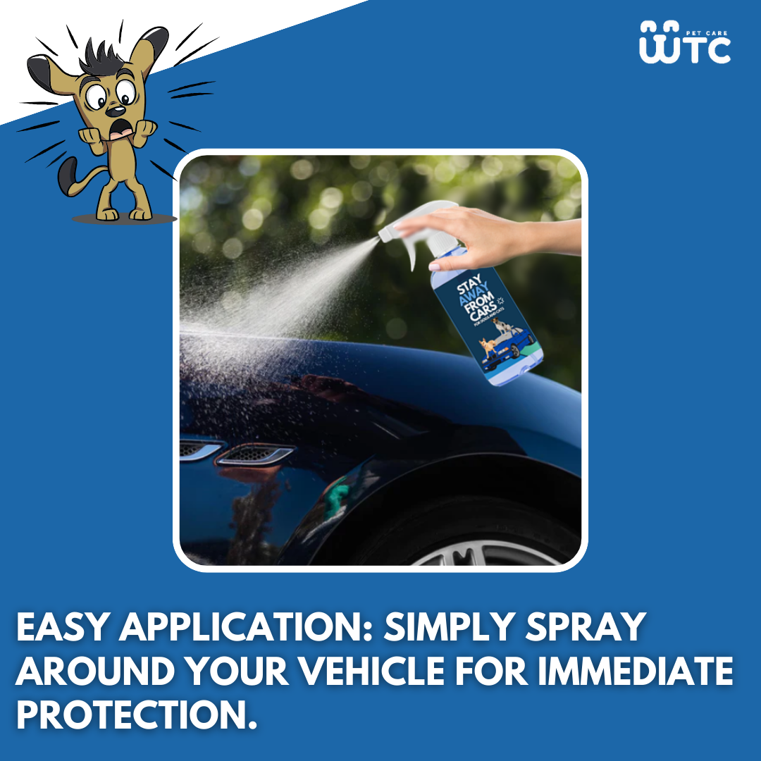 WTC Stay Away Car Repellent Spray 500 ml for Dogs & Animals – Protects Vehicles from Scratches, Pee & Poop, Natural Formula