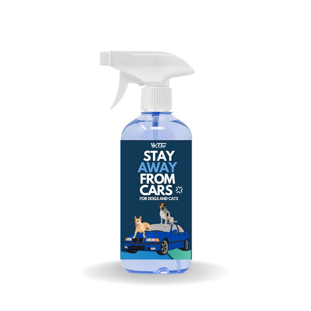 WTC Stay Away Car Repellent Spray 500 ml for Dogs & Animals – Protects Vehicles from Scratches, Pee & Poop, Natural Formula